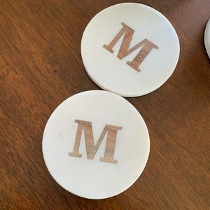 New Pottery Barn M Initial Coasters